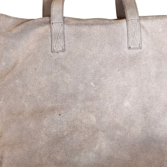 Beryll Gray Suede Tote Bag #159R - Picture 4 of 7